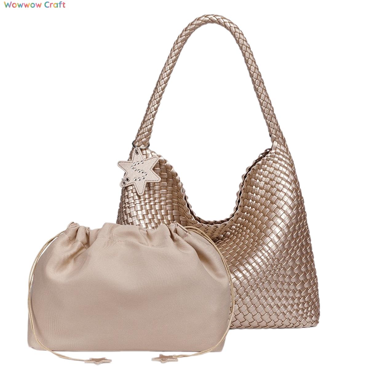 Shoulder Bags,Totes,Leather Bags,Multiple Colors Imitation Braided Design Leather Tote Handbag